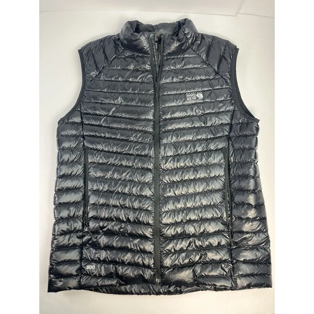 Mountain Hardwear 800 Goose Down Puffer Vest Men's XL Black Full Zip Lightweight