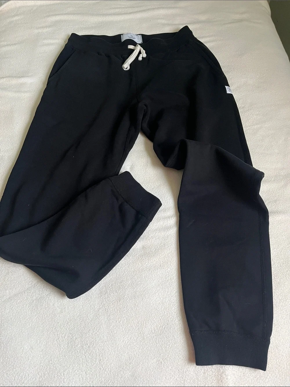 Reigning Champ Black Jogger Sweatpants with White Label