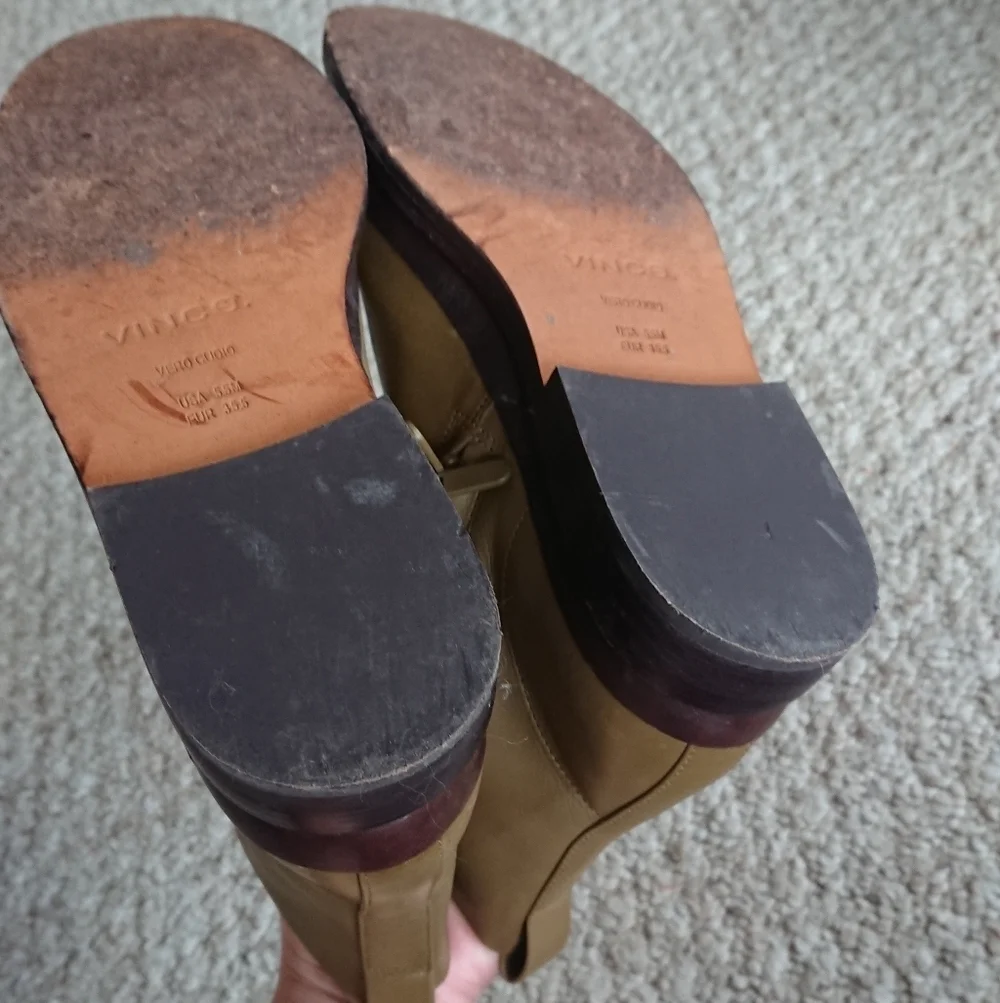 Vince Cooper Leather Cypress green  Leather Boots Size 5.5