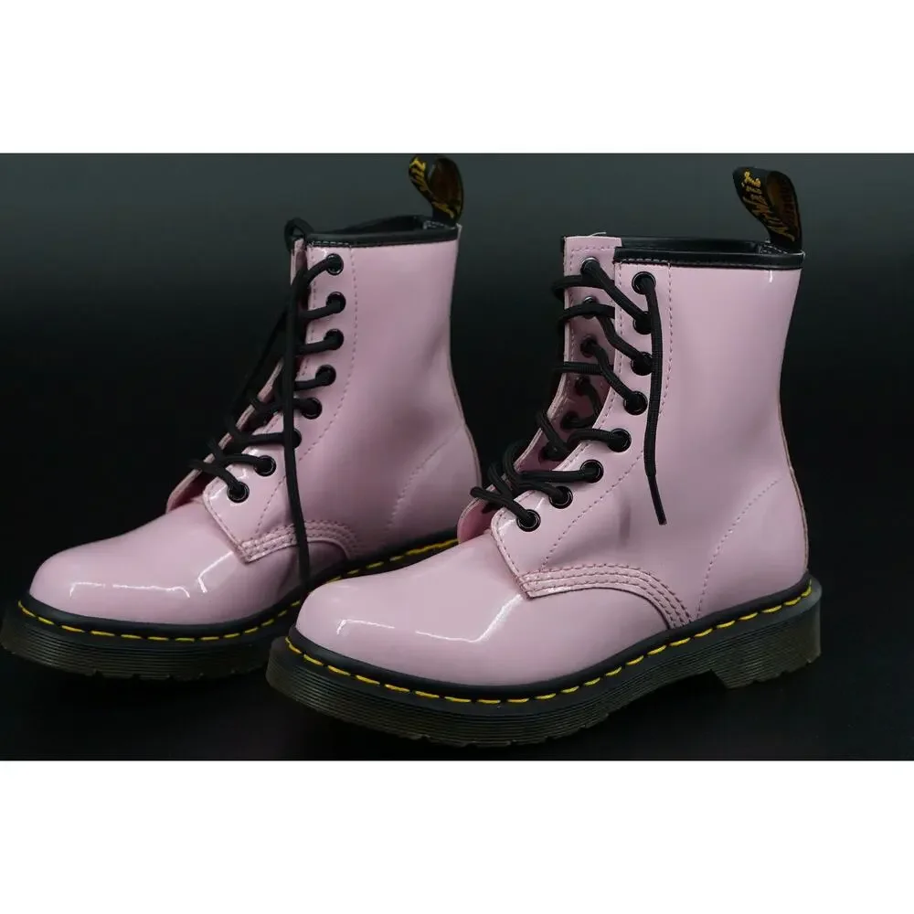 Doc Martens 1460 W combat ankle boots size 5 US laces Pink patent biker military
