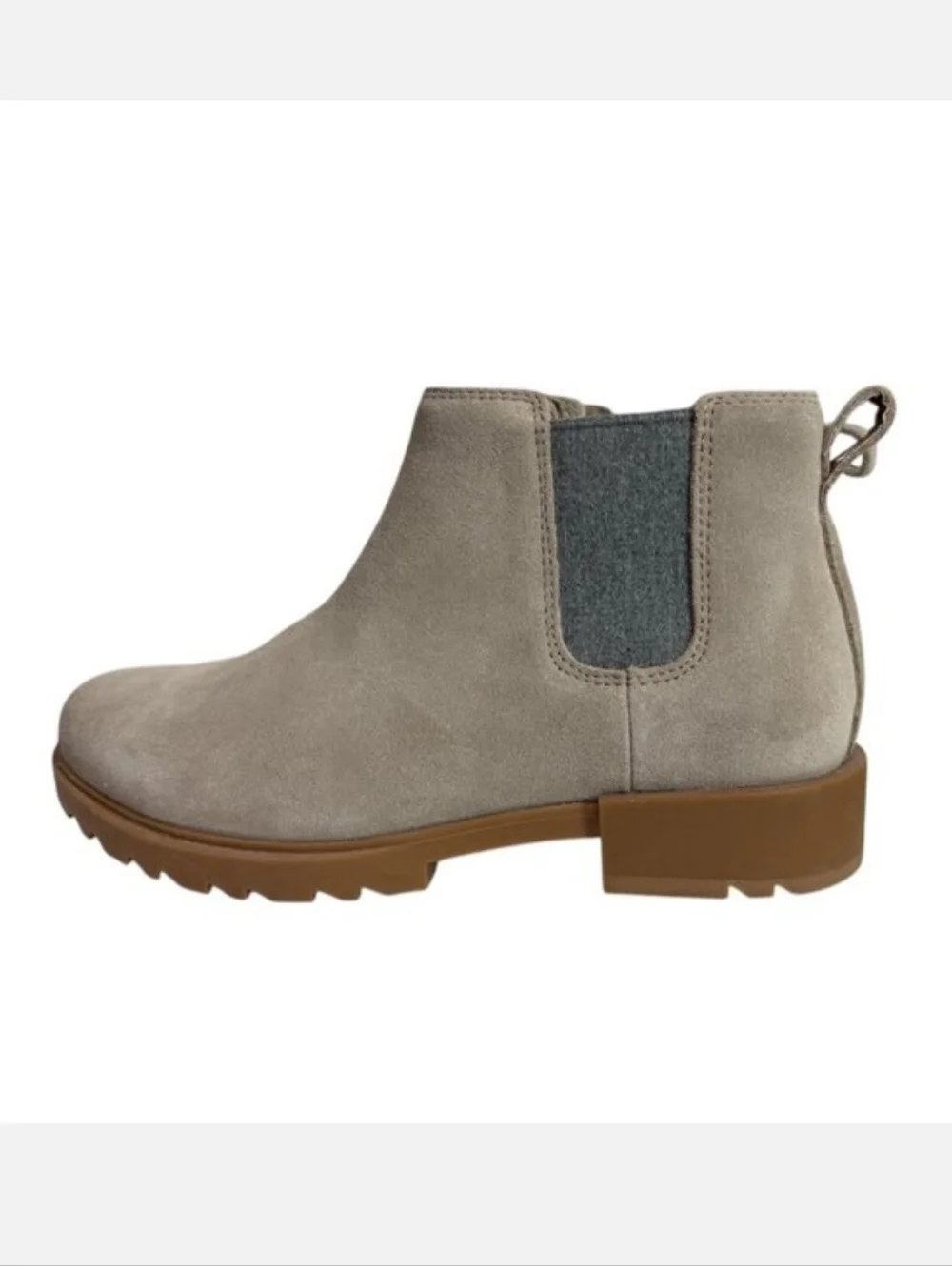 [LIKE NEW] SOREL Emelie III Chelsea Ankle Boots in Tan Waterproof Suede