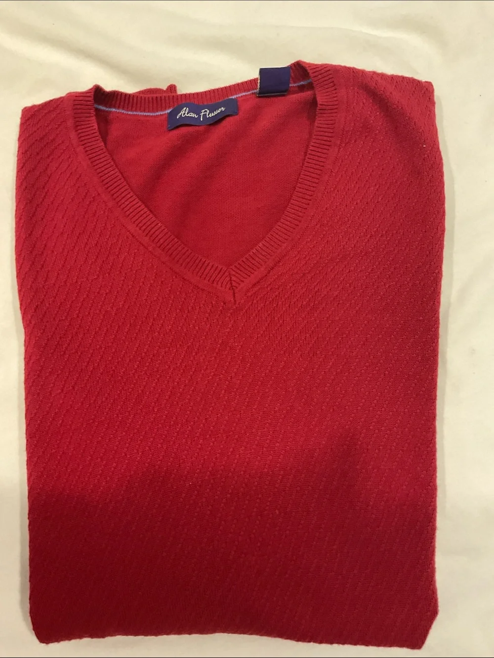 Alan Flusser Red V-Neck Sweater Vest