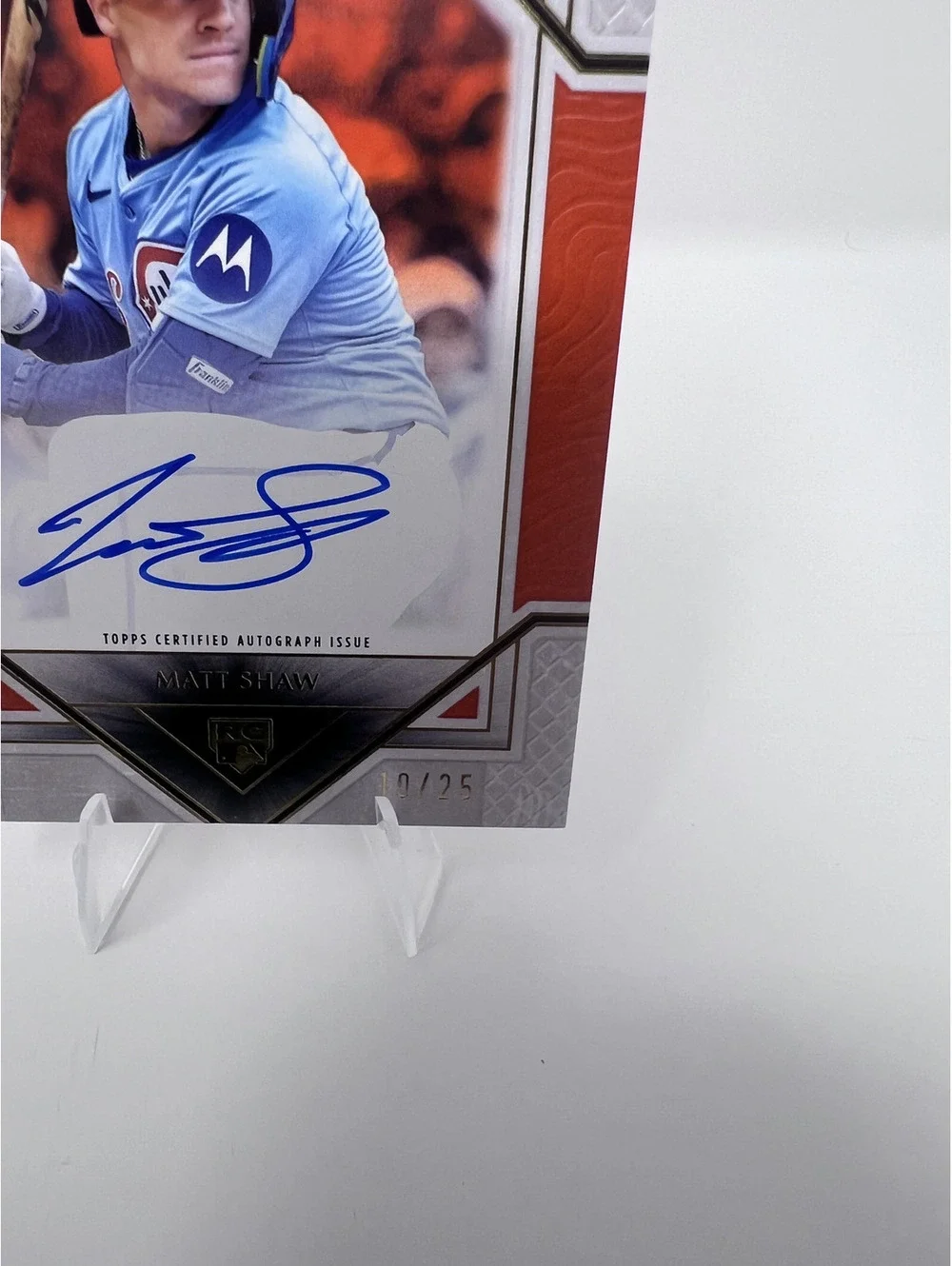 2025 Topps Definitive Collection Matt Shaw Rookie Autograph Baseball Card 10/25