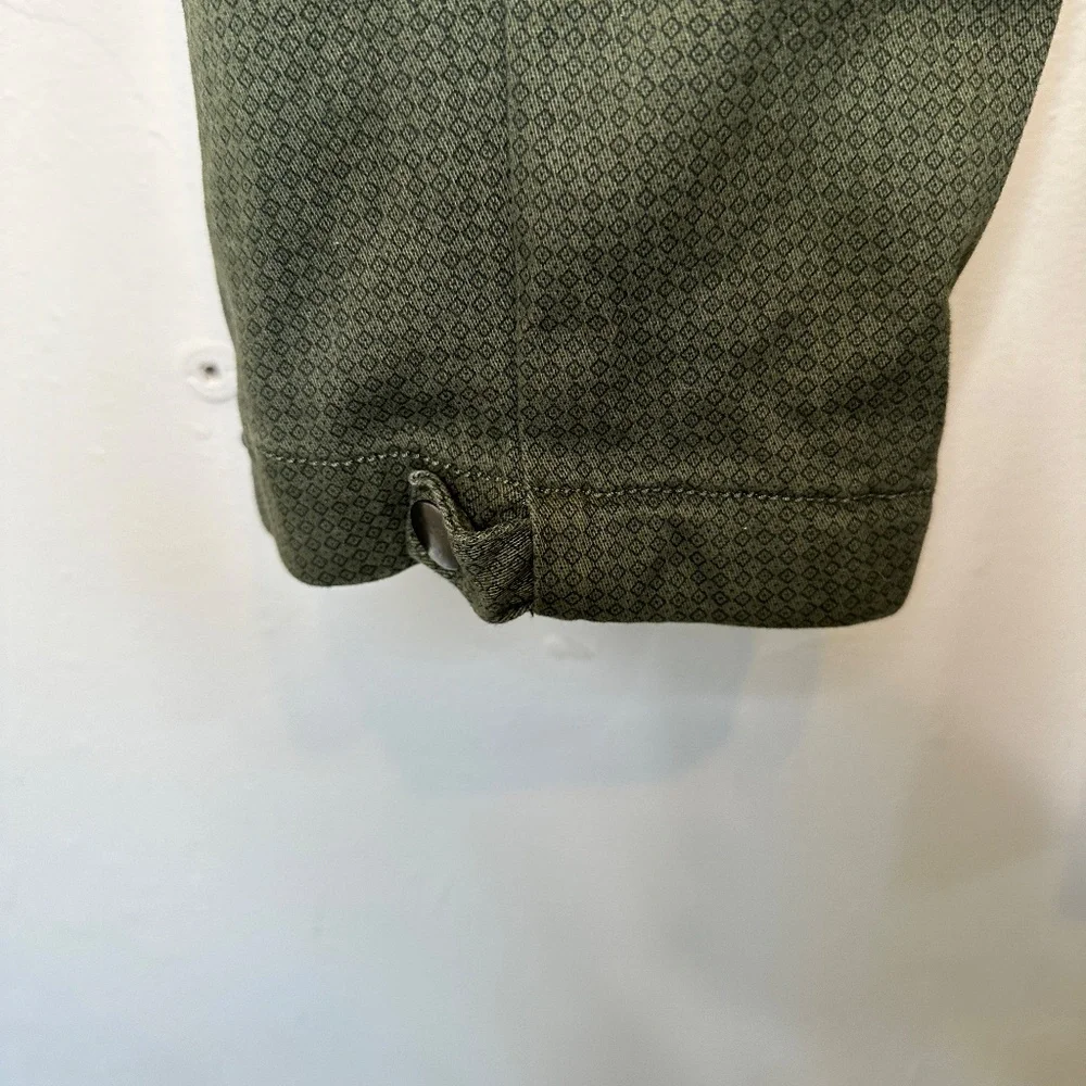 Raw Yarn | Geo Drawstring Elastic Waistband Pockets Ankle Snaps Pull On Pants