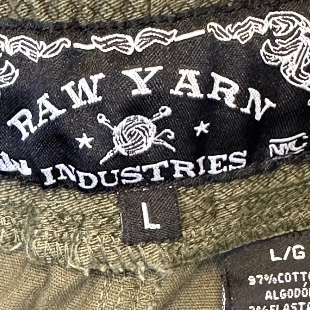 Raw Yarn | Geo Drawstring Elastic Waistband Pockets Ankle Snaps Pull On Pants