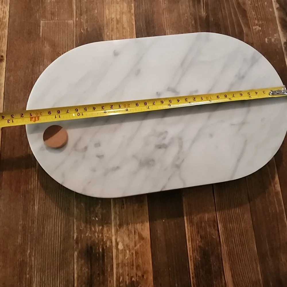 Our Table Wood Marble Cheese Cutting Charcuterie Board Knife Set