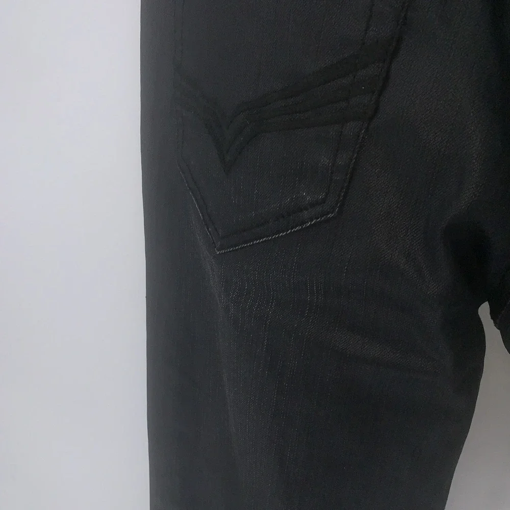 G By Guess Korbin Slim Fit Jeans Black Coated Denim Upscale Party Style 32x34