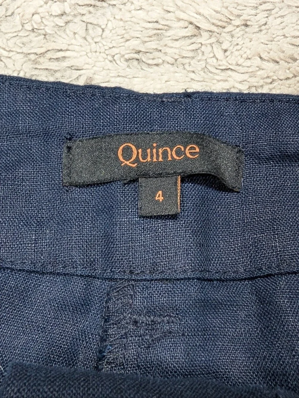 Quince Pants Womens 4 Blue Navy European Linen Wide Leg Trousers Casual