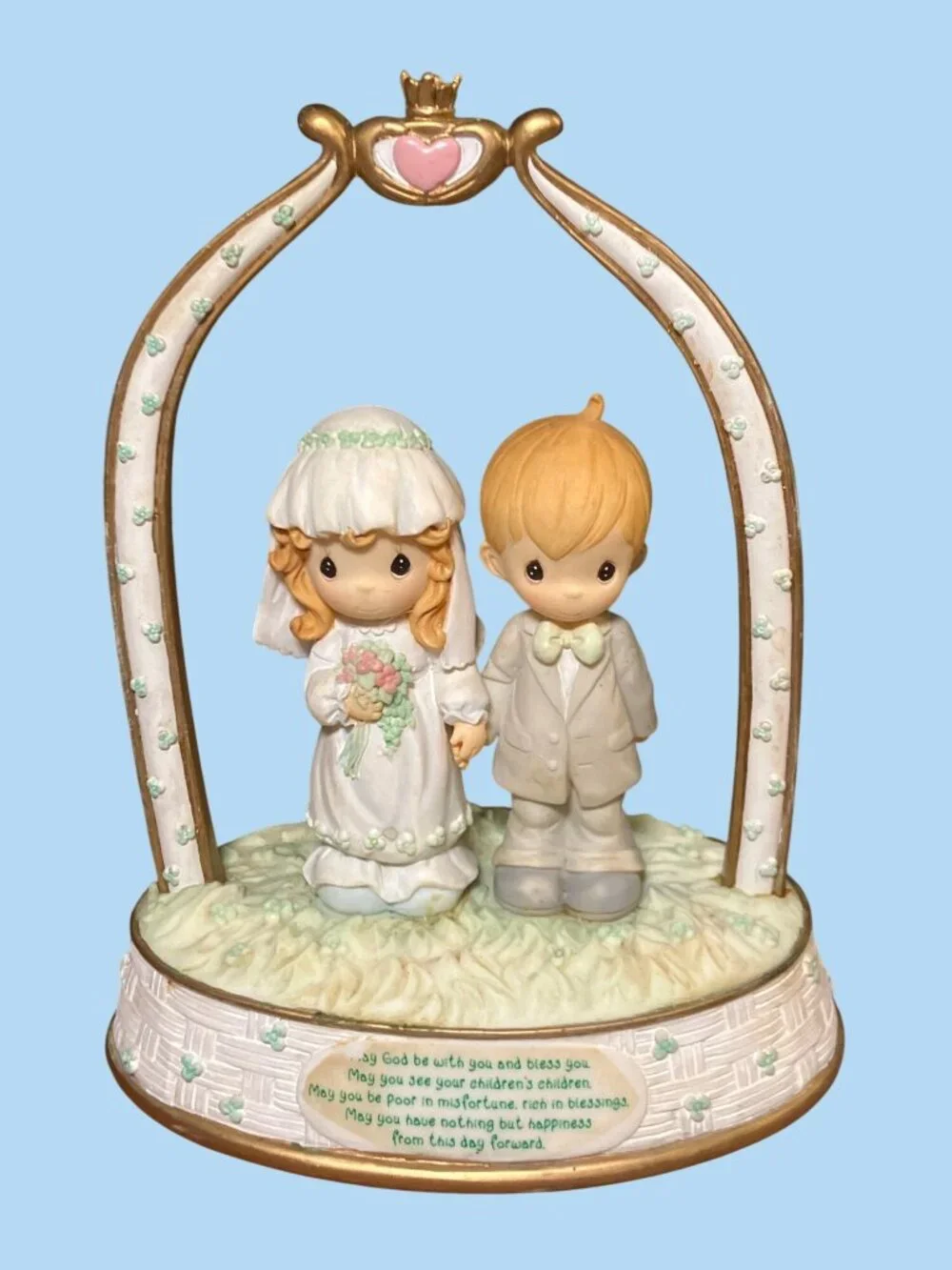 Precious Moments 2003 Wedding Figurine Bride and Groom Under Arch