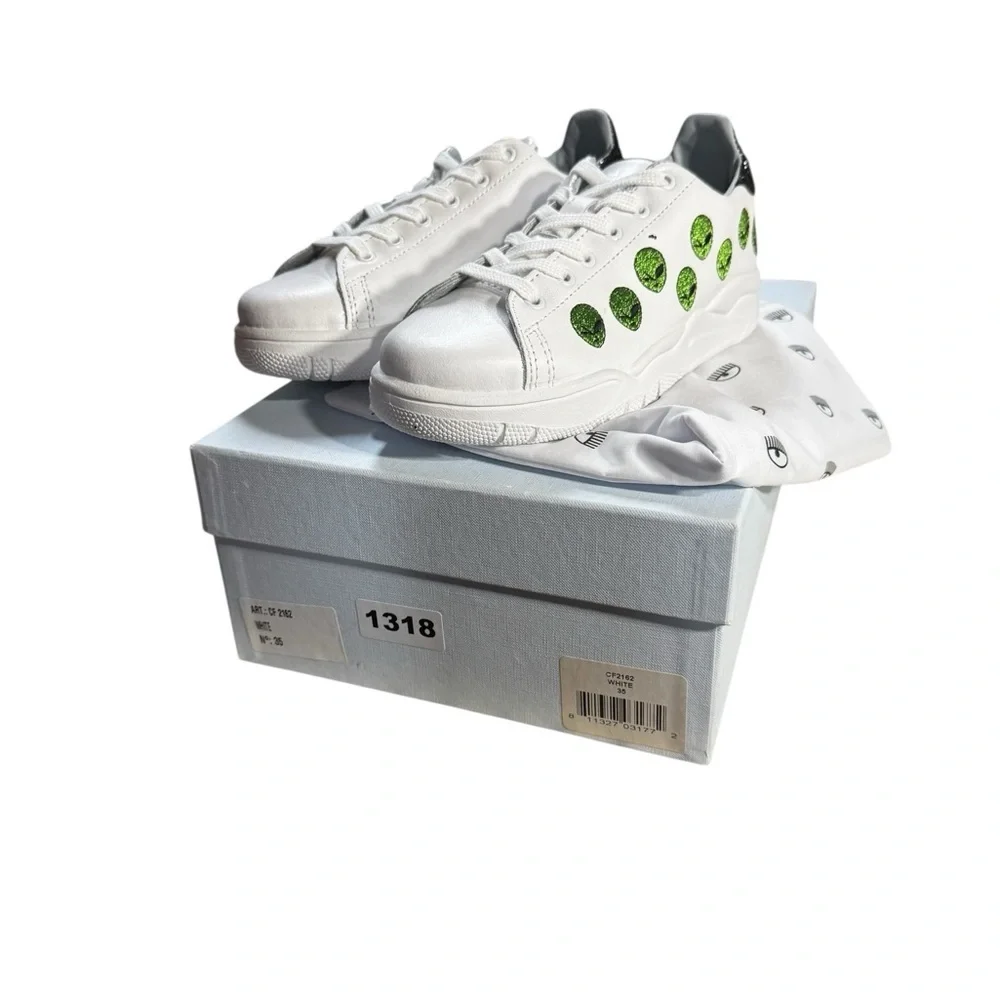 Chiara Ferragni CF2162 Alien Glitter Sneakers White EU 35 / US 5 NWB