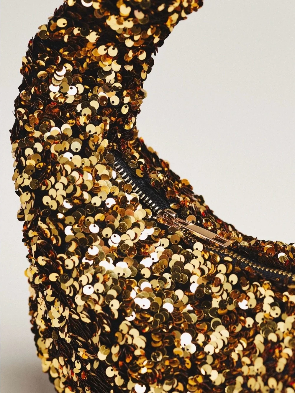 Anthropologie Paillette Sequin Crescent Bag
