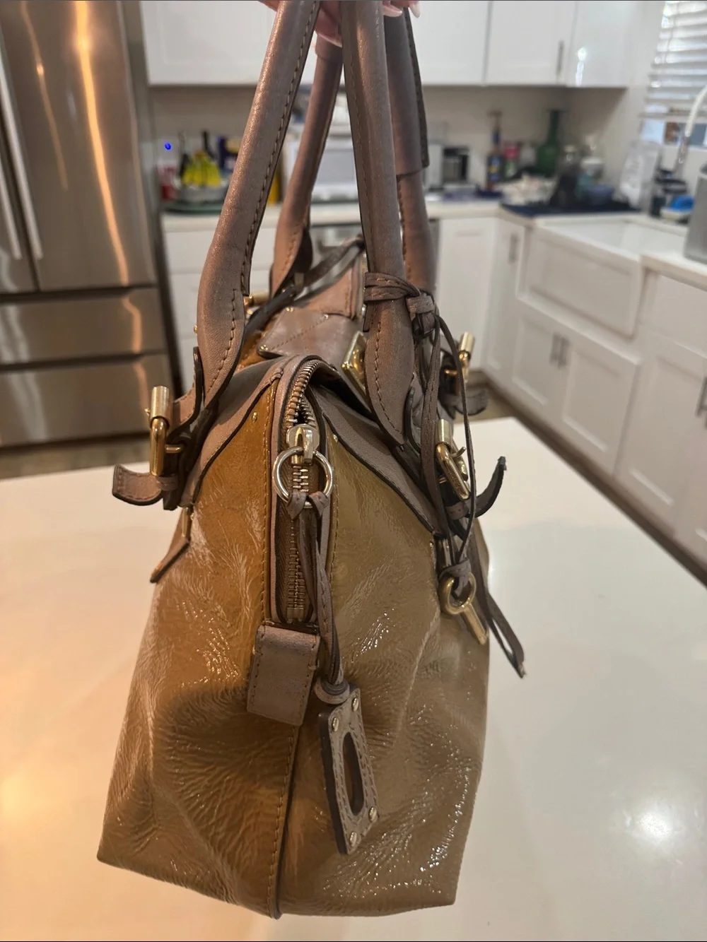 Chloe satchel shiny