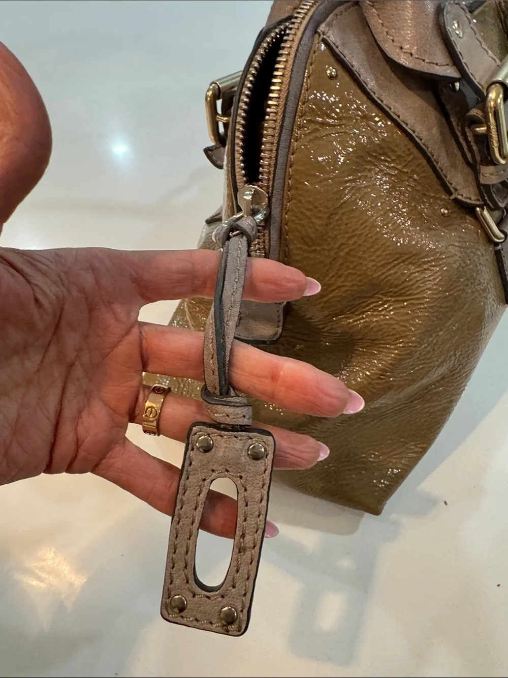 Chloe satchel shiny