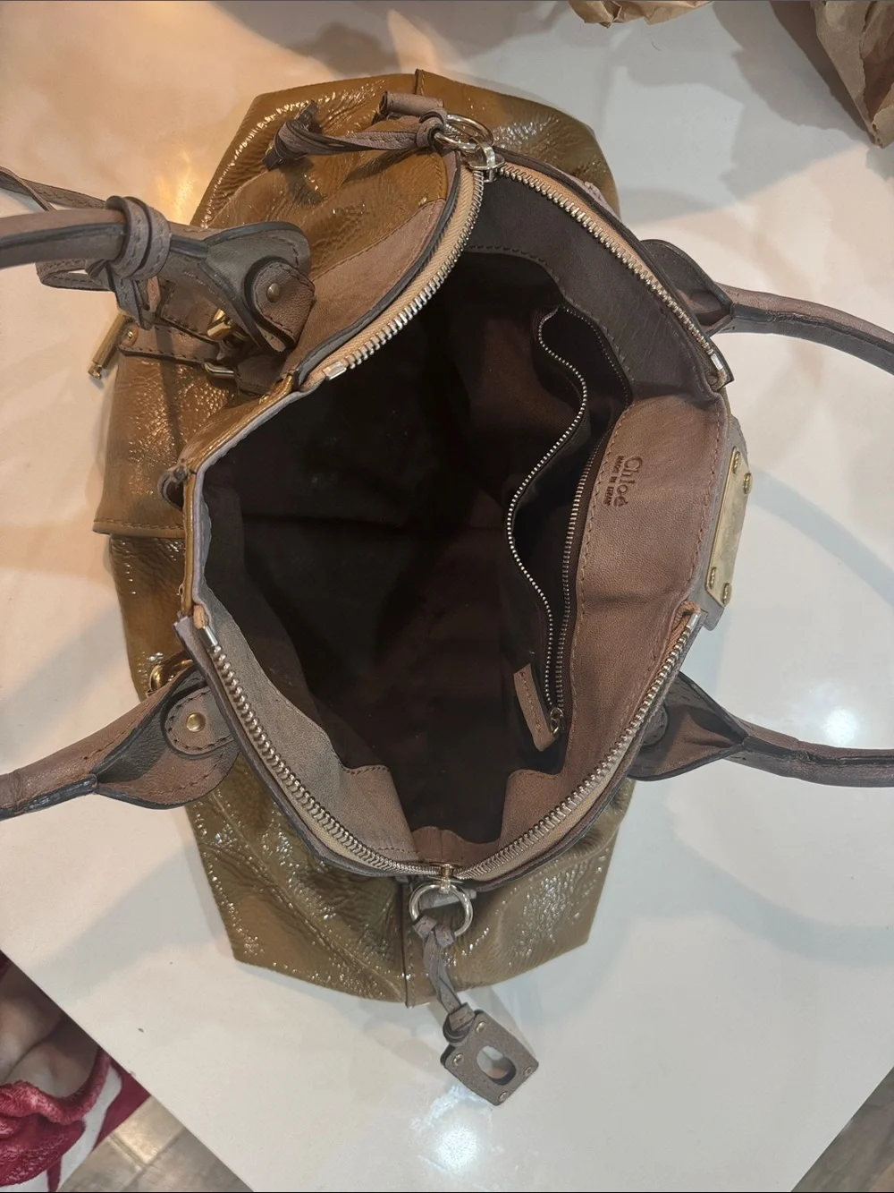 Chloe satchel shiny