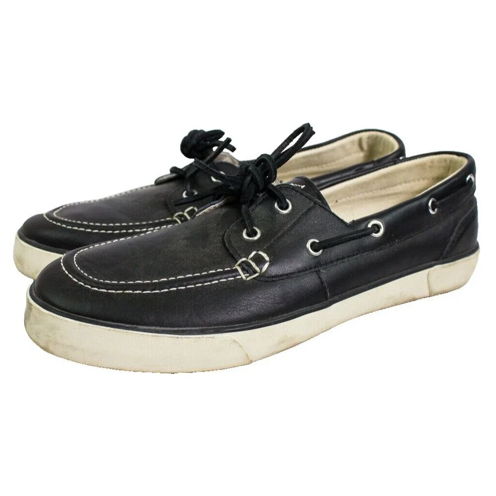 Polo Ralph Lauren Boat Shoes Leather Dark Topsiders Size 11.5 D