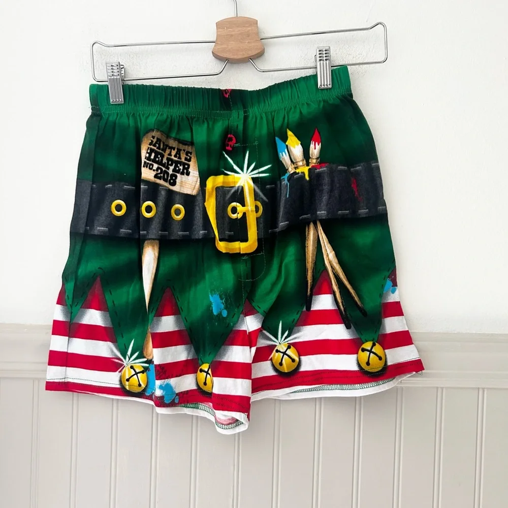 ⭐️ NEW Funny Festive Elf Design Men's Boxers Size Small