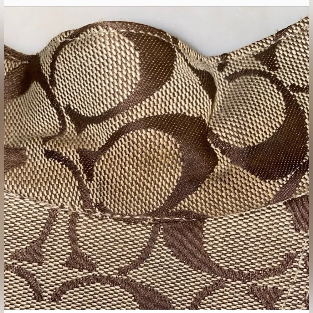 💎 COACH VINTAGE SIGNATURE LOGO VISOR IN BROWN