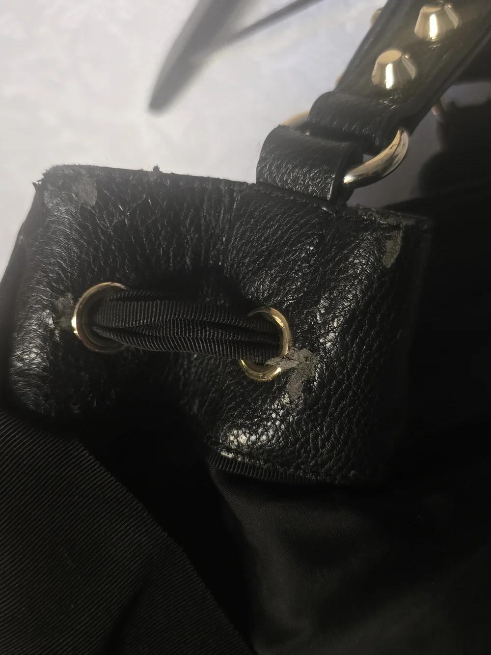 Vintage Juicy Couture Black Leather Tassel Bag Charm / Purse for Repair TLC READ