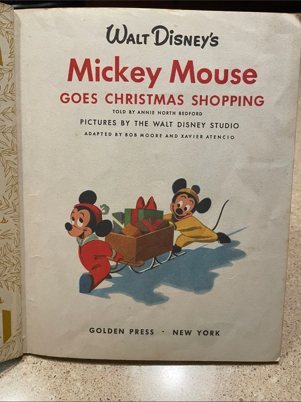 Little Golden Book disney text holiday