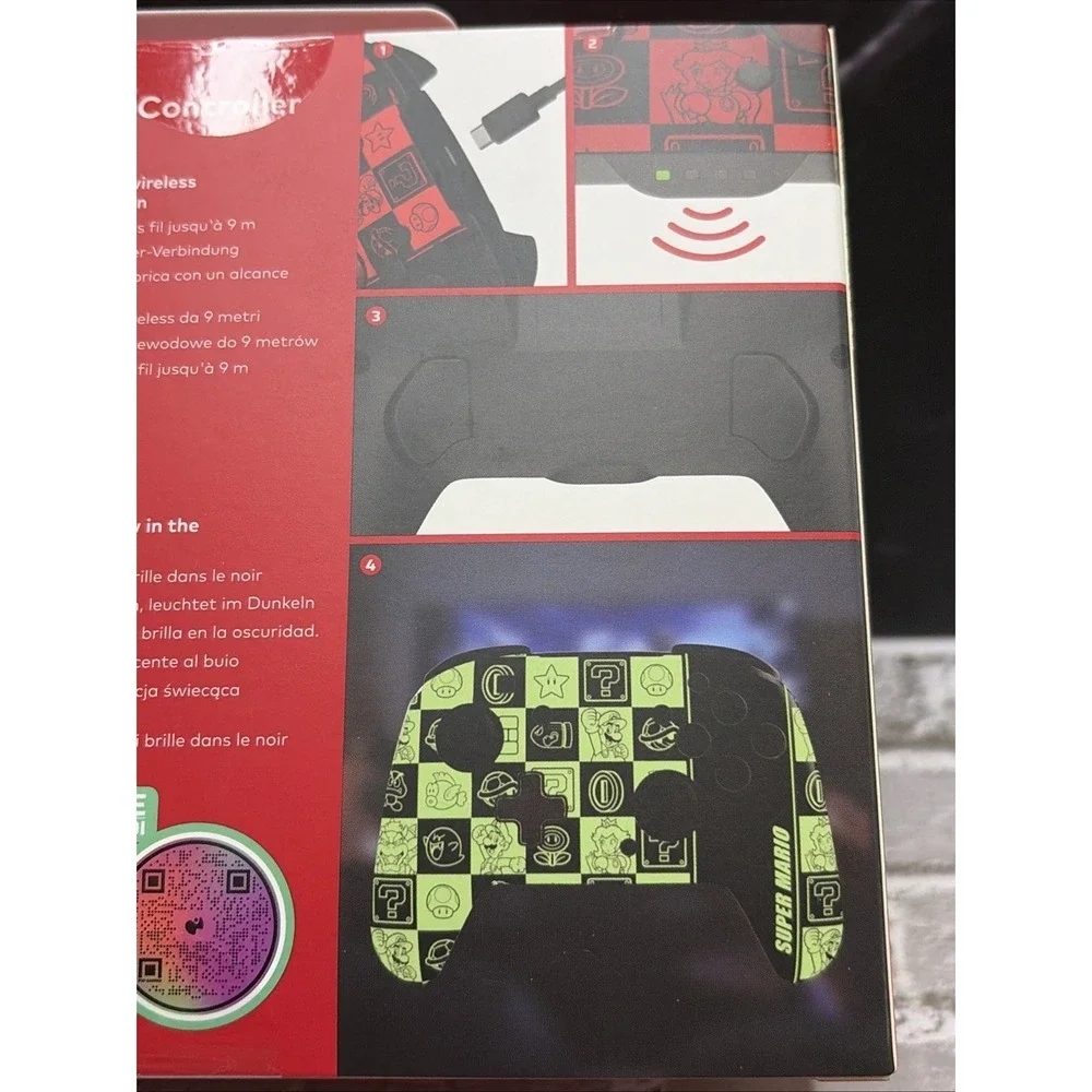 PDP REMATCH GLOW Enhanced Wireless Nintendo Switch Pro Controller - Super Mario