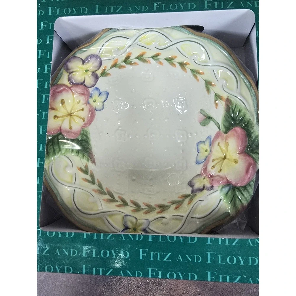 Fitz And Floyd NEW in BOX Garden Rhapsody Collection Bowl & Bag of Potpourri NIB