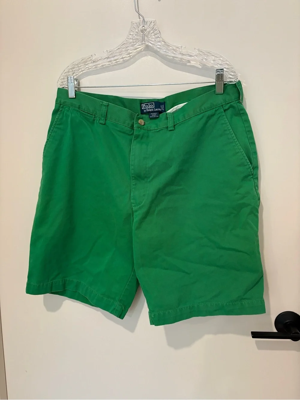 VNTG Polo by Ralph Lauren Kelly Green Men's Chino Shorts Preppy Golf Academia 36