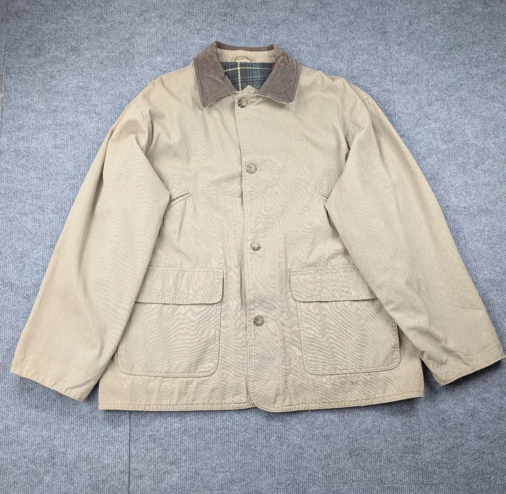 JG Brown Chore Coat Mens Large Flannel Lined Work Wear Equestrian Field Barn