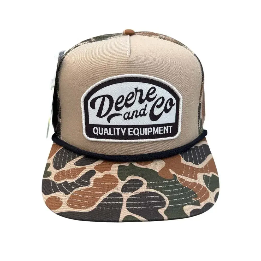 NEW John Deere Camo Trucker Hat Vintage Workwear Outdoor Streetwear Cap