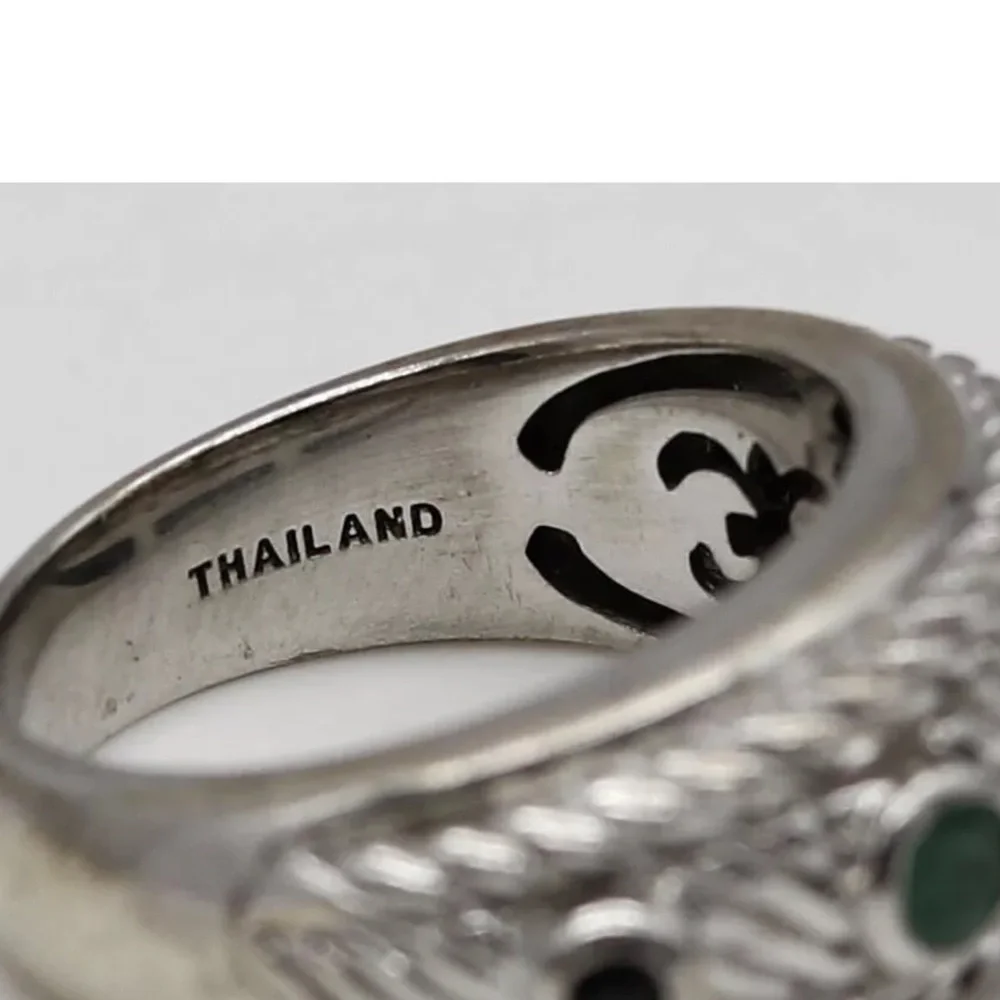 Judith Ripka sterling silver multi stone ring