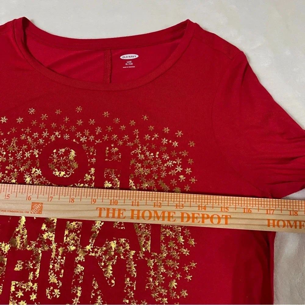 OLD NAVY Girls Red Luxe Holiday Shirt 