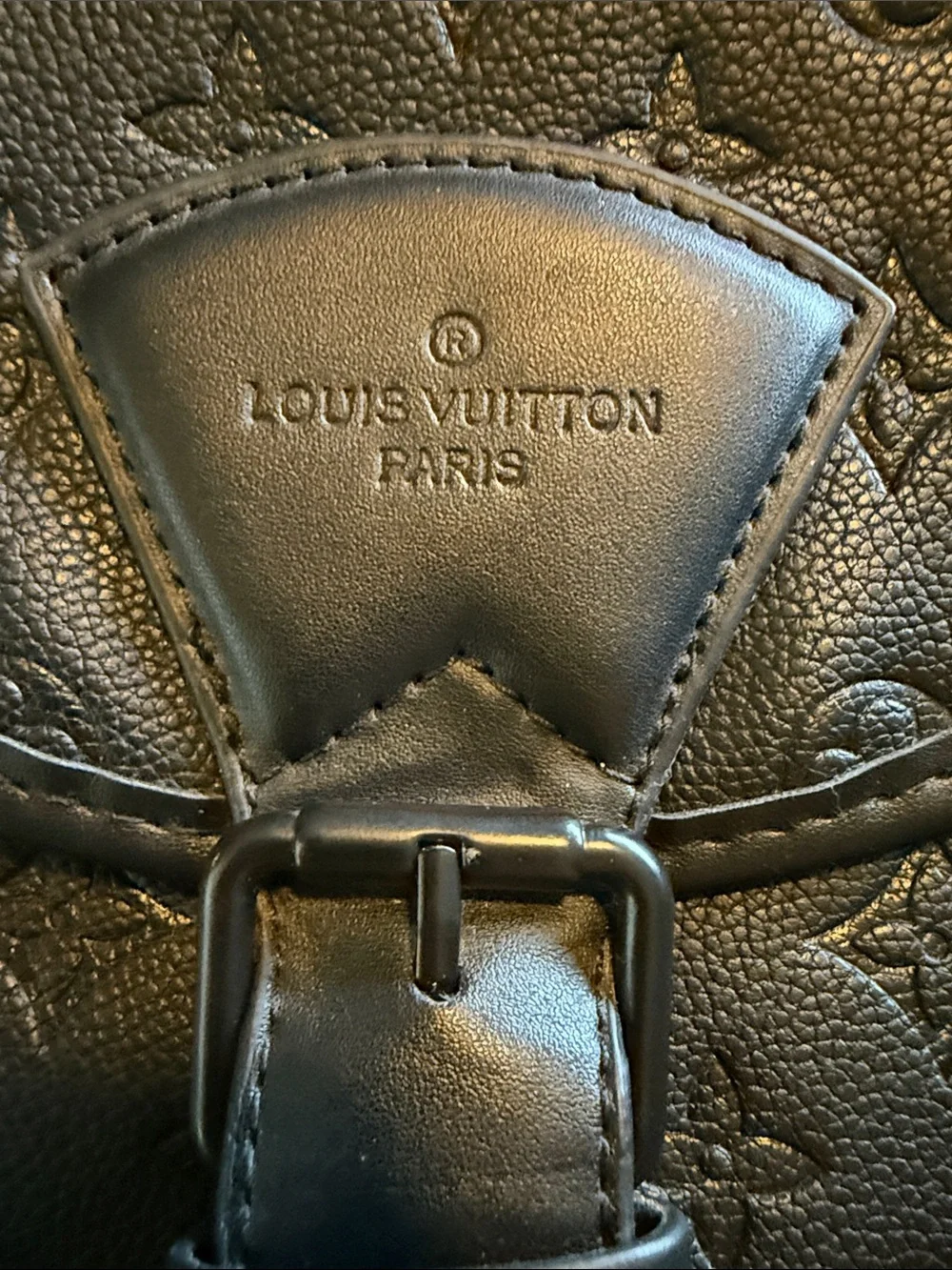 Luxury Designer Louis Vuitton M23127 Montsouris Backpack Black Monogram Leather