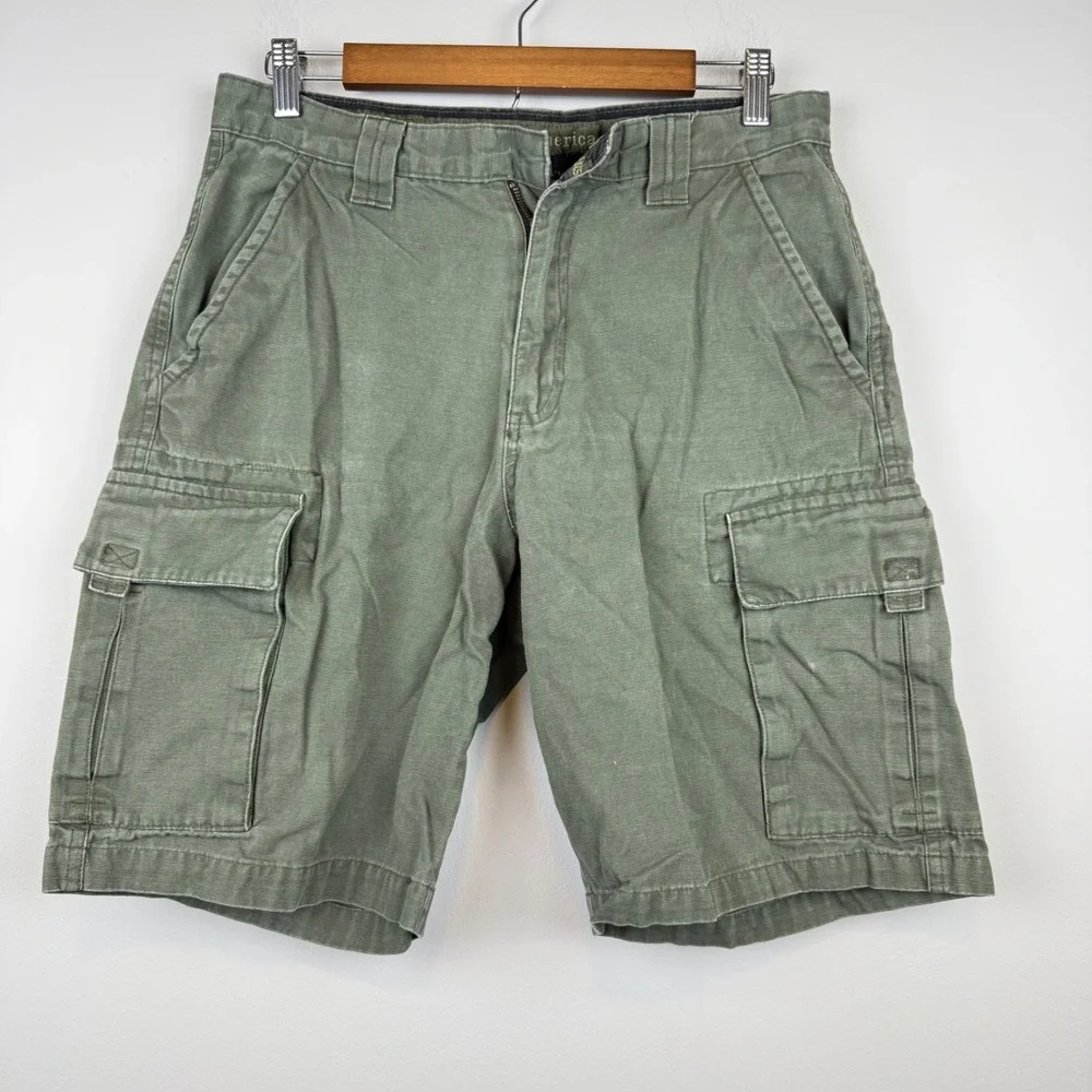 Boy Scouts of America Green Canvas Cargo Shorts 30 Uniform Gorpcore Utility