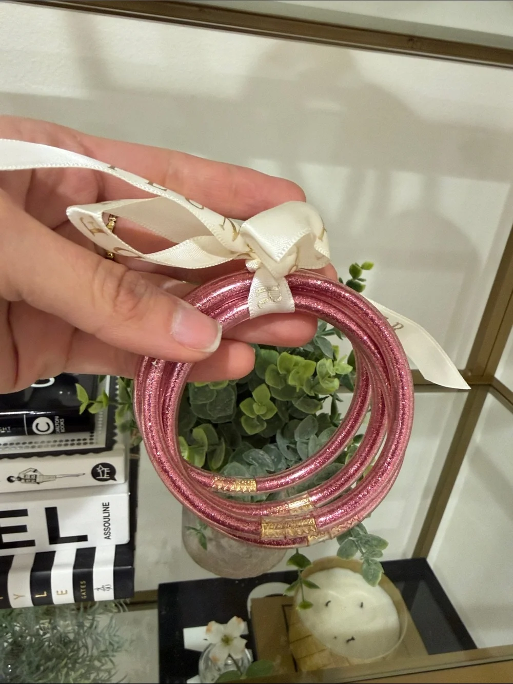 Plunder Pink Metallic Coil Stack Bracelet