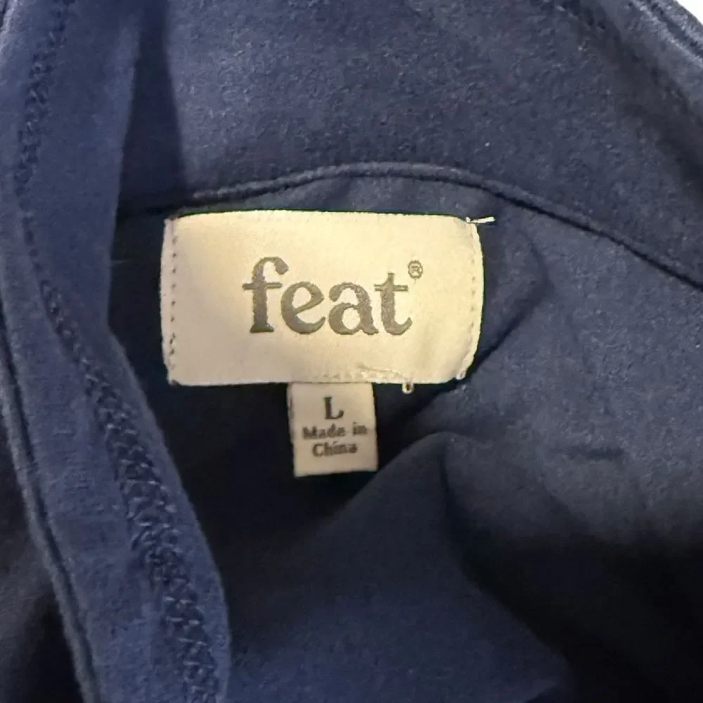NWT feat Unisex Navy Blue Quarter-Zip Pullover Size Large