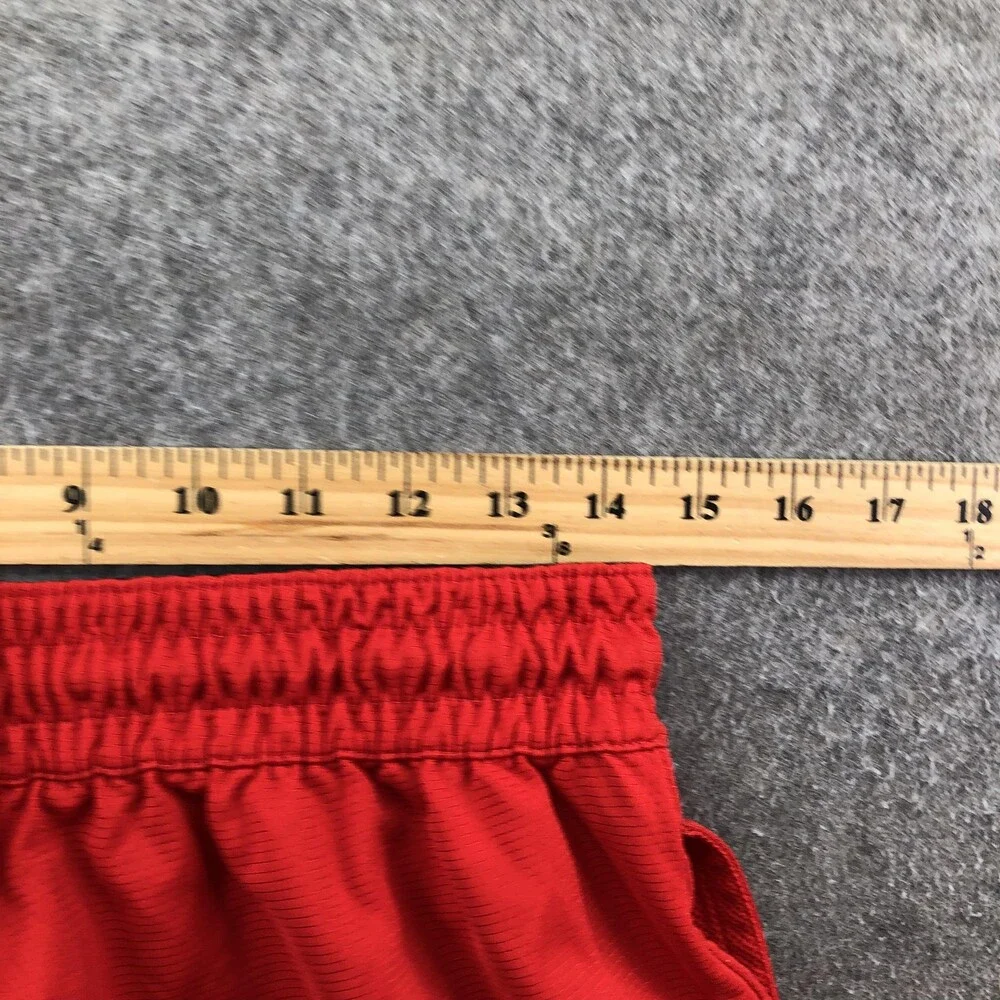 Nike Shorts Mens Large Red Dri-FIT Mesh 12 Inch Basketball Gym Pockets
