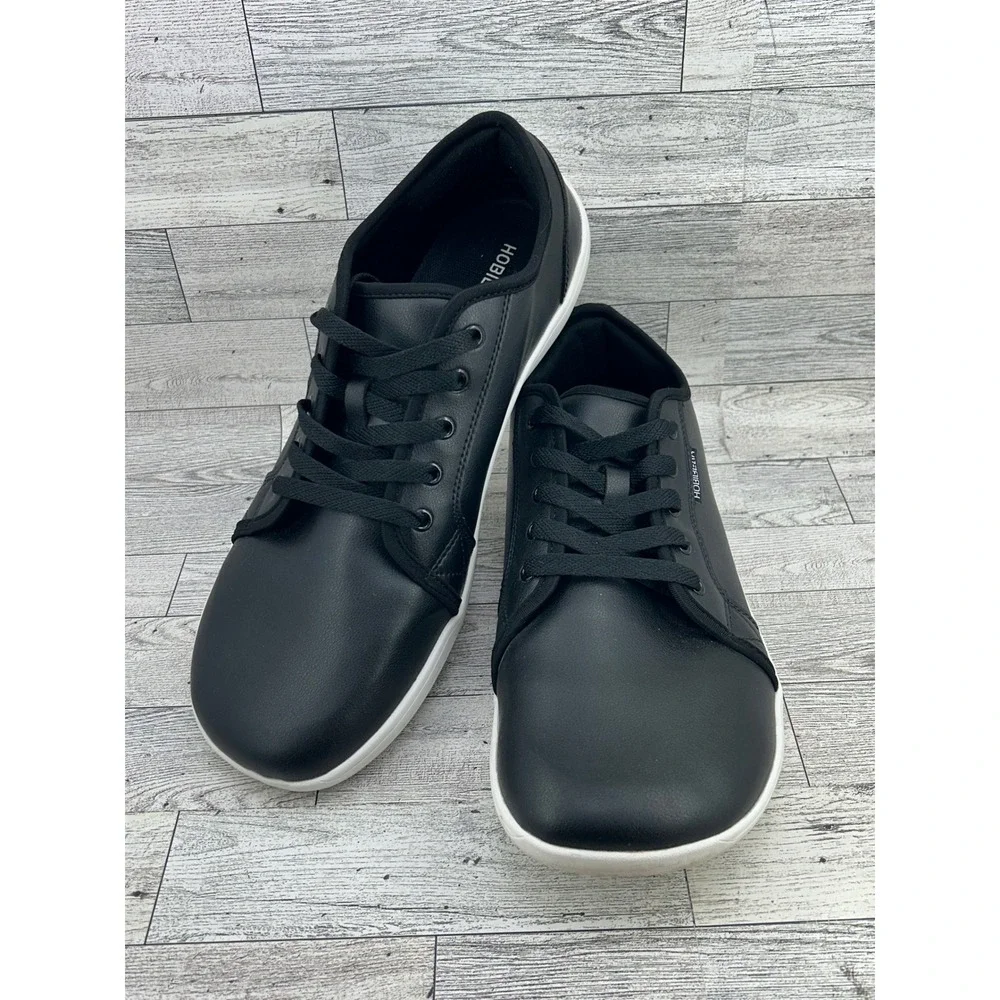 HobiBear Black Leather Lace Up Casual Sneakers Shoes Men Size‎ EU 47 US 13