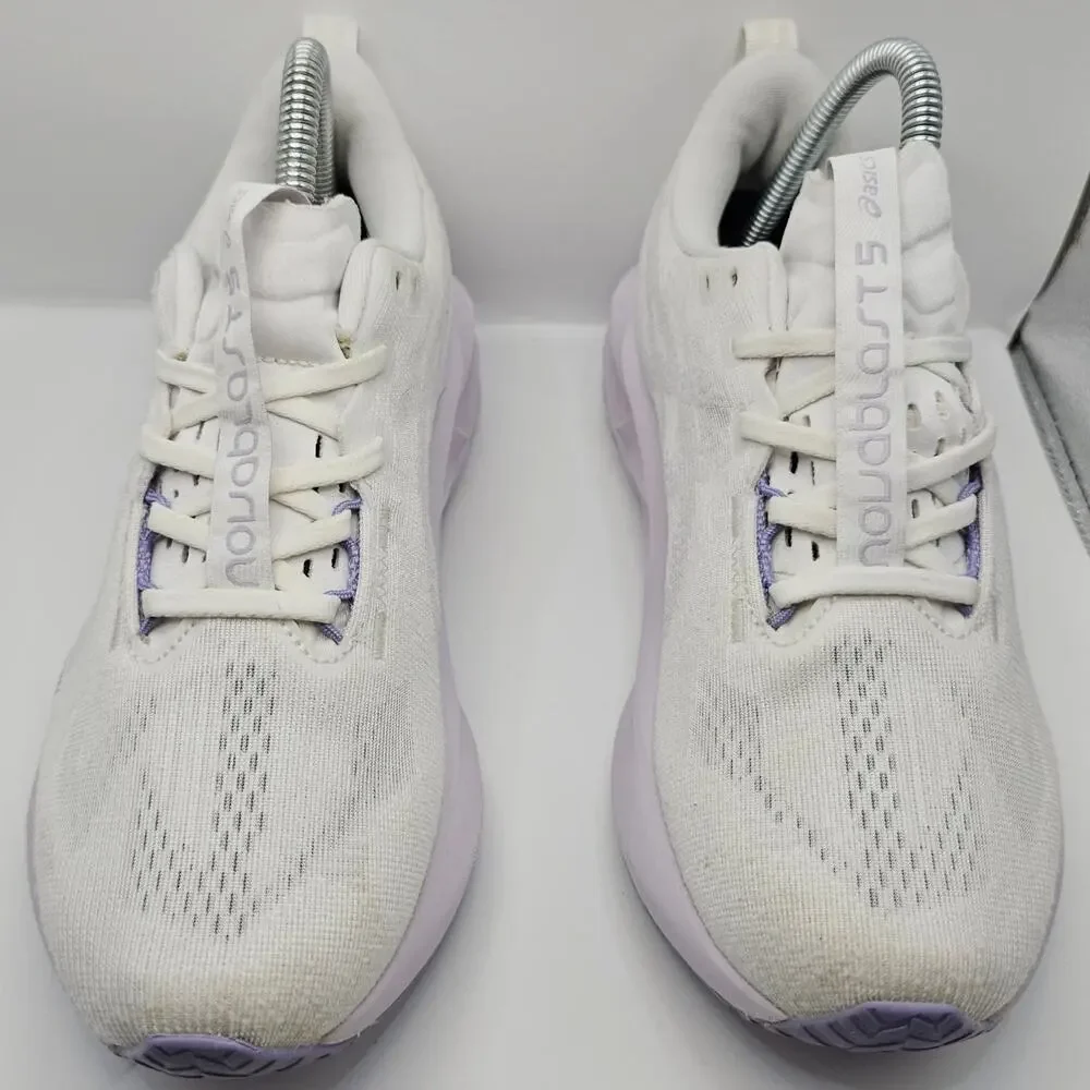 Asics Novablast 5 White Lilac Hint Womens 7.5 UK 5.5 Running Shoes Sneakers