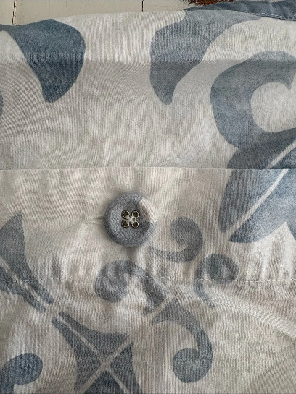 Serena & Lily Wentworth Percale Duvet Cover in Light Blue and White