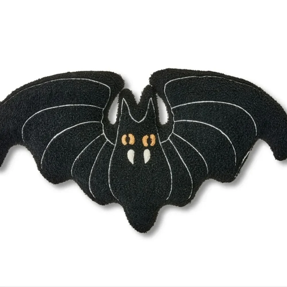 Nwt Decorative Halloween Boucle Bat Pillow, 22