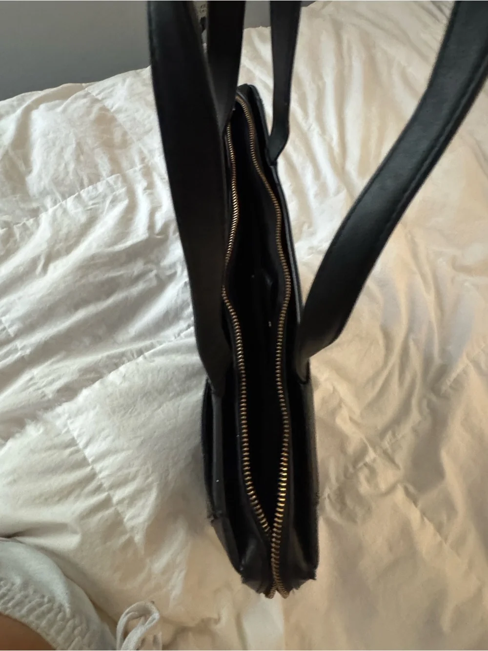Black Faux Leather Laptop Tote