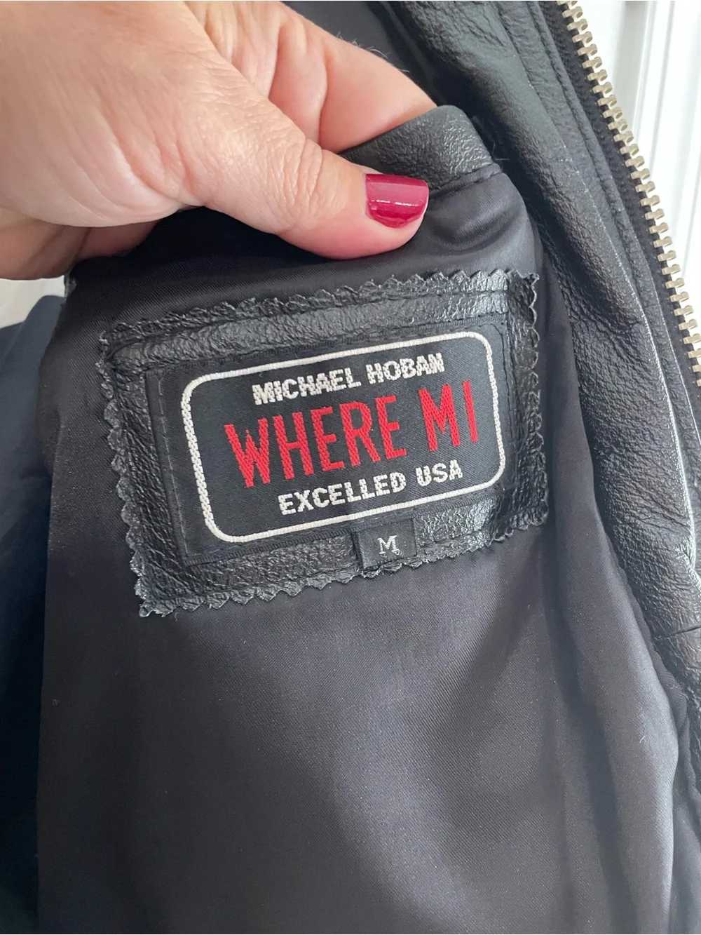 Michael Hoban Tag 88 Eagle USA Black Leather Racing Style Jacket Where Mi