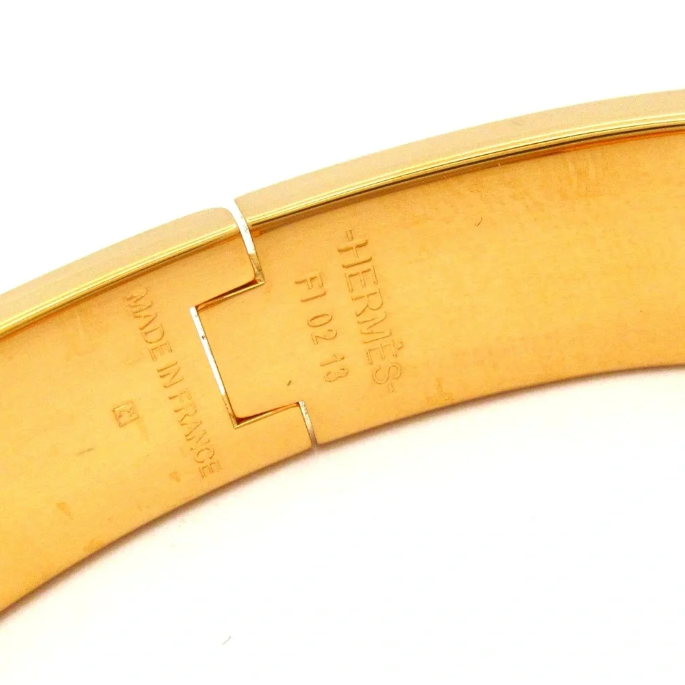 Hermès Clic H Bangle Gold Pink Multi