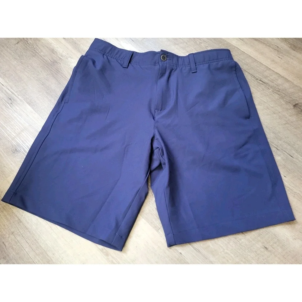 Under Armour Flat Front Golf Shorts Men's Size 32 Matchplay Navy Blue