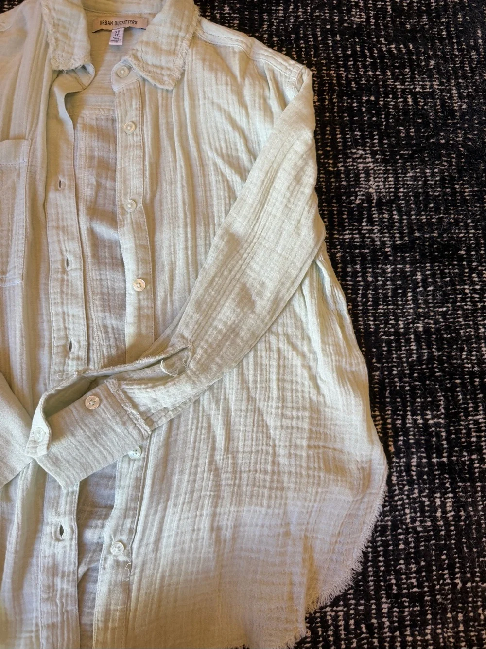 Urban outfitters Light Mint Gauze Button-Up Shirt
