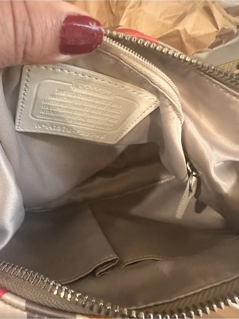 Coach tote interior