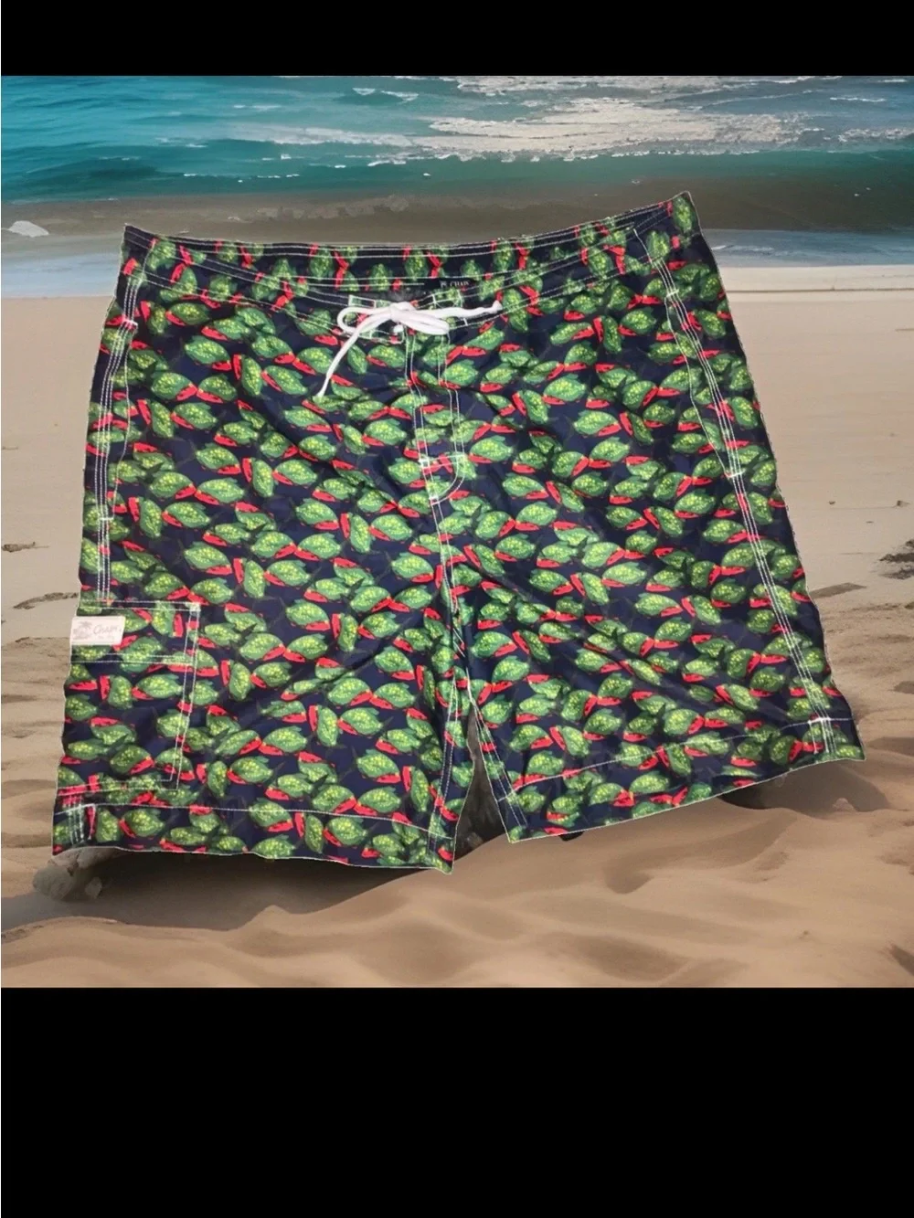 Chaps Ralph Lauren Y2K Piranha Swim Trunk Board Shorts SZ.XL Men’s