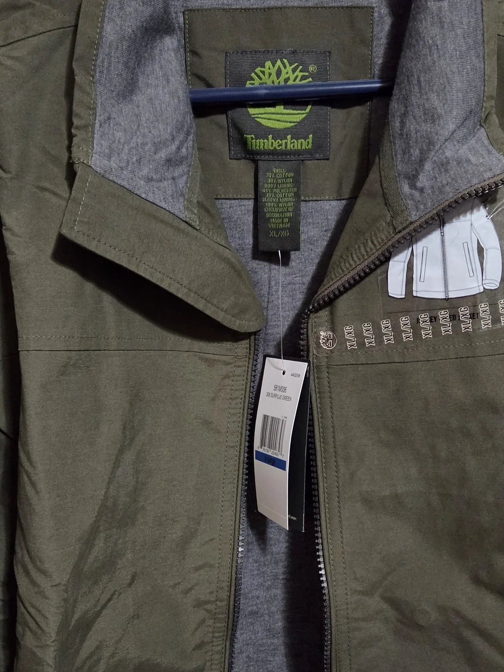 Timberland Surplus Green Hooded Jacket with Zip
