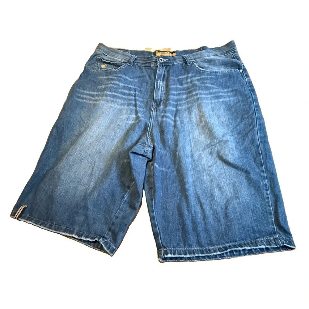 Vintage Y2K Rocawear 42 Embroidered Denim Shorts Jorts 42w Skater Hip Hop
