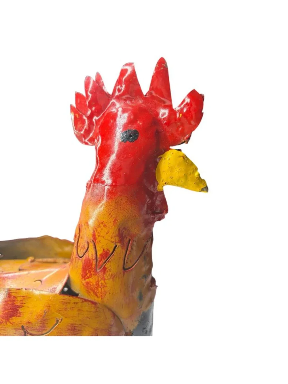 Vintage Metal Rooster Figurine Rustic Farmhouse Country Kitchen Decor
