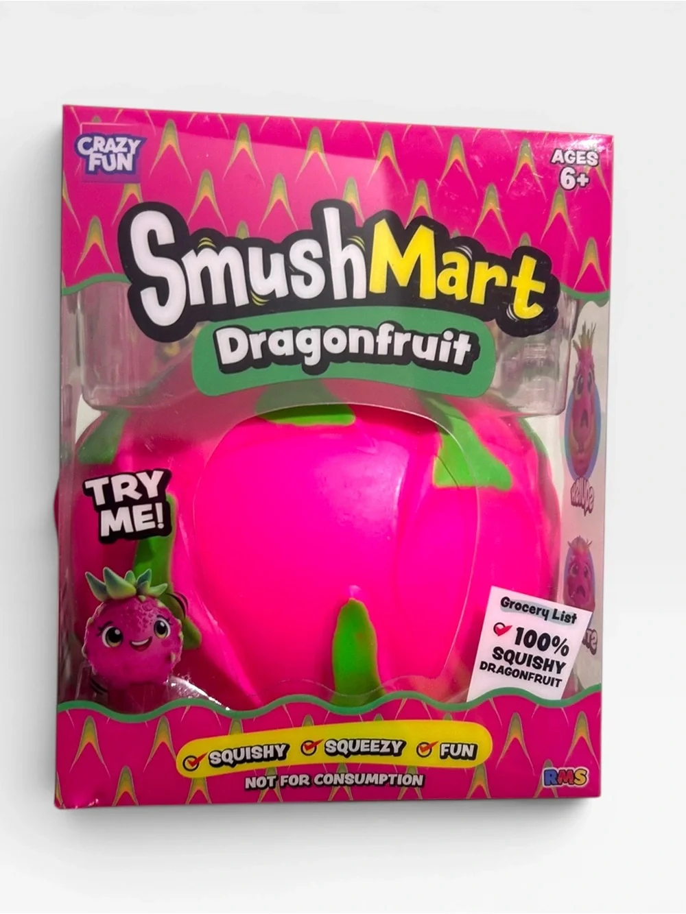 RMS Crazy Fun SmushMart Dragonfruit Squishy Squeeze Toy Fidget Sensory New